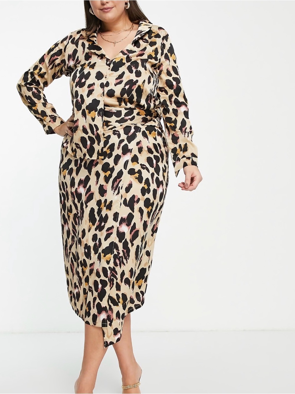 Never Fully Dressed Leopard Print Top and Wrap Skirt